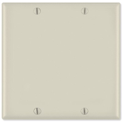 Leviton Blank Wallplate, 2-Gang, Light Almond